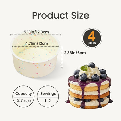 4.75 Inch Round Cake Pan, 4 Pcs Silicone Cake Pans for Baking, Nonstick Baking Mold BPA Free Dishwasher Safe, Great for Layer Cake, Cheese Cake, Chocolate Cake