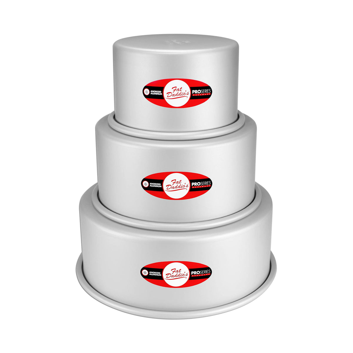 Fat Daddio's PRD-83SET Anodized Aluminum Round Cake Pans, 2 Piece Set, 8 x 3 Inch