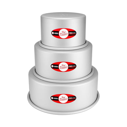 Fat Daddio's PRD-83SET Anodized Aluminum Round Cake Pans, 2 Piece Set, 8 x 3 Inch