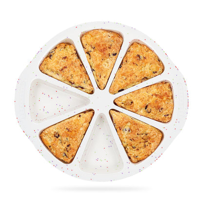 Vinino Silicone Scone Pan with Reinforce Frame, 8-Cavity Triangle Cake Mold