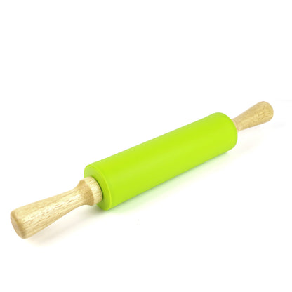 Silicone Rolling Pin for Baking Non-stick Rolling Pin Dough Roller Wooden Handle Kitchen Accessories Pastry Roller
