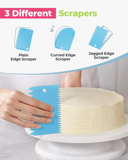 Kootek 124 Icing Piping Bags and Tips Set Frosting Cake Decorating Kit Blue