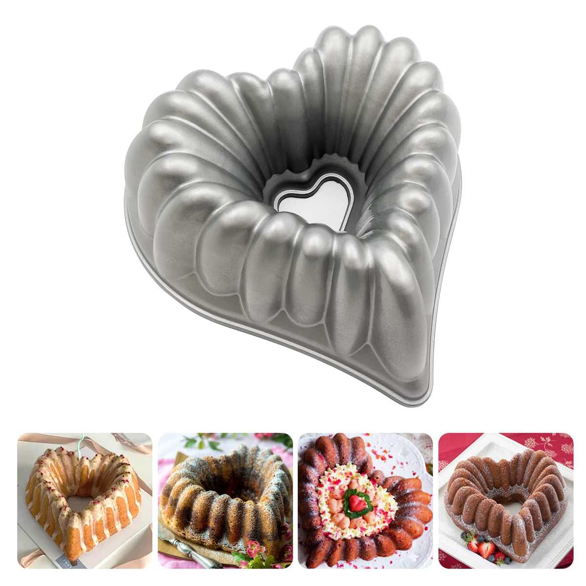 Charlotte Cake Mold, 8 Inch Cake Pan Aluminium Kitchen Accessories Decoration Christmas Wedding Valentine’s 3D Charlotte Cake Pan (Swirl Shape)