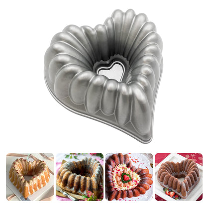 Charlotte Cake Mold, 8 Inch Cake Pan Aluminium Kitchen Accessories Decoration Christmas Wedding Valentine’s 3D Charlotte Cake Pan (Swirl Shape)