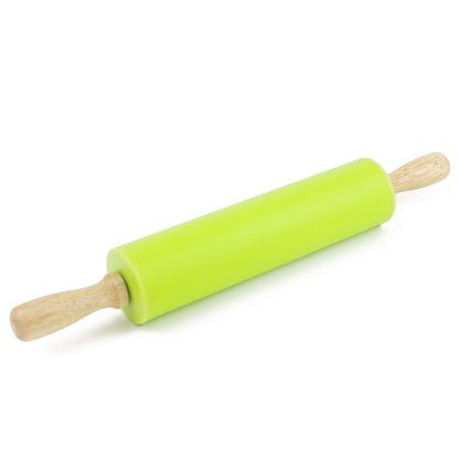 Silicone Rolling Pin for Baking Non-stick Rolling Pin Dough Roller Wooden Handle Kitchen Accessories Pastry Roller