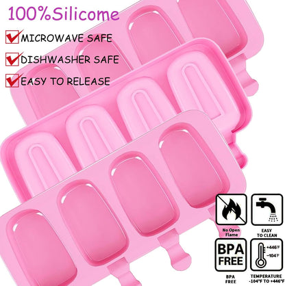 3pcs Cakesicle Mold,Popsicle Molds Silicone Cake Pop Mold(Pink)