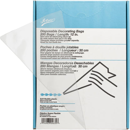 Ateco Soft Disposable Decorating Bags, 18-Inch, Pack of 200, Made in USA