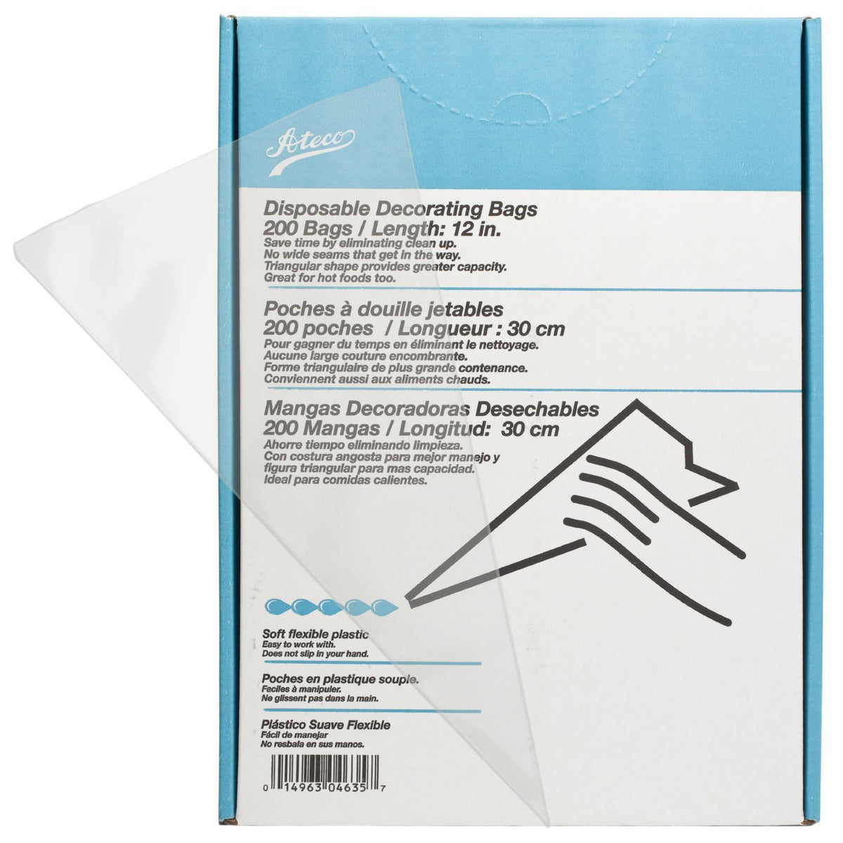 Ateco Soft Disposable Decorating Bags, 18-Inch, Pack of 200, Made in USA