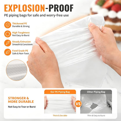 24'' Extra Large Piping Bags Disposable, 100 Pcs Thickened Piping Bags