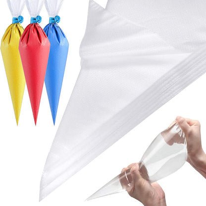 100 Pieces Piping Bags Disposable -14 inch Tipless Piping Bags | Pastry Bags | Icing Bags | Frosting Bags for Cake Cookies Baking Decorating (100, 14inch)