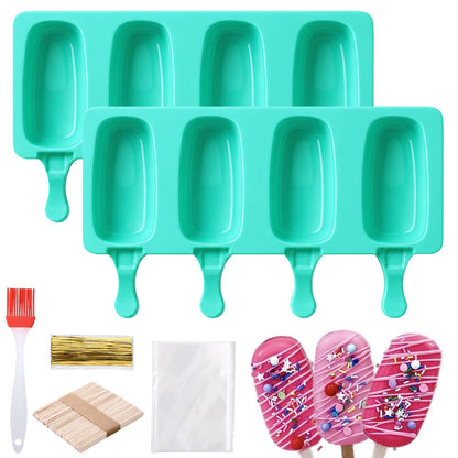 Juome Cake Pop Mold Kit, Large Cakesicle Molds Silicone with Sticks & Bags