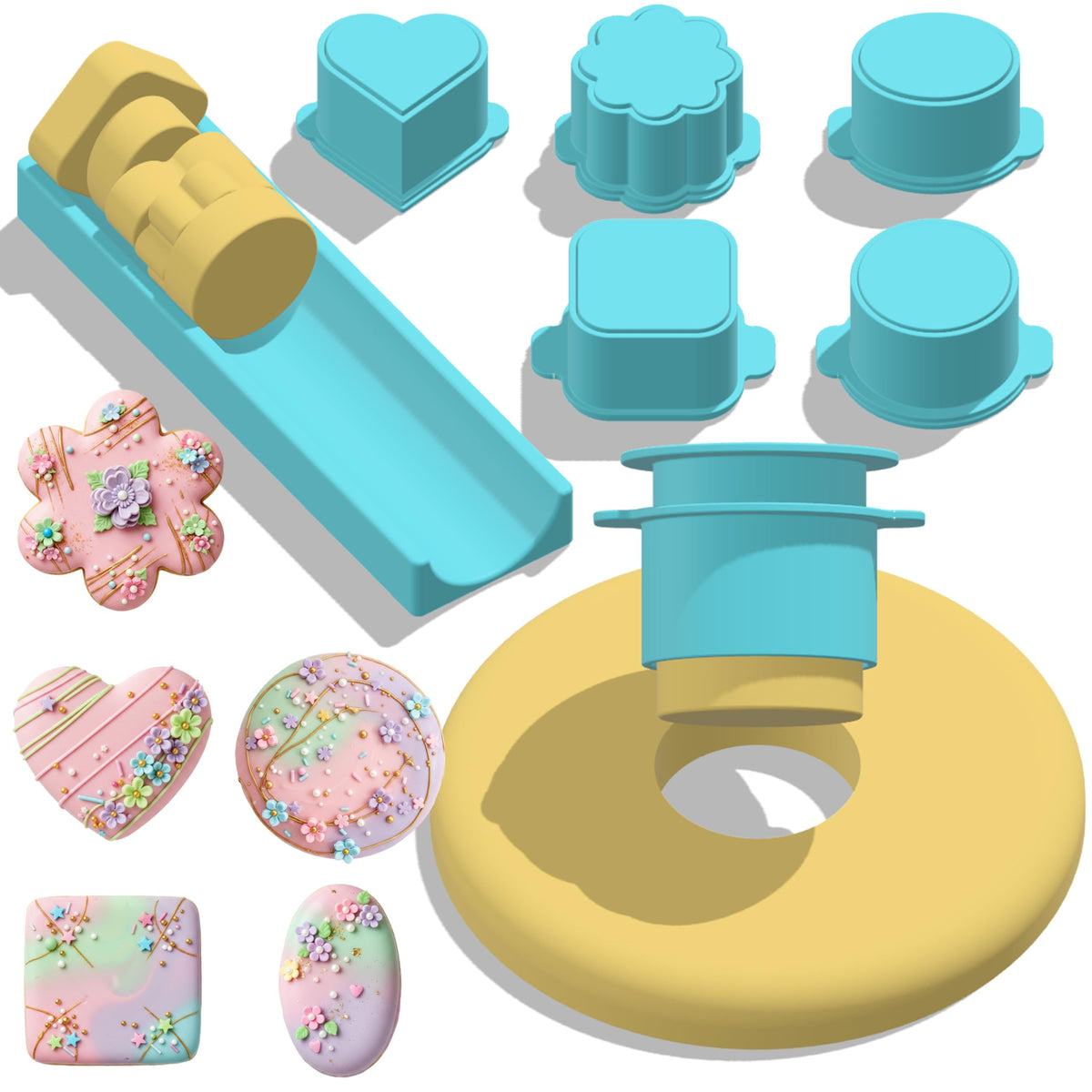 Cake Pop Mold Set,5 Shapes With Tray,100 Sticks Wrappers Ties