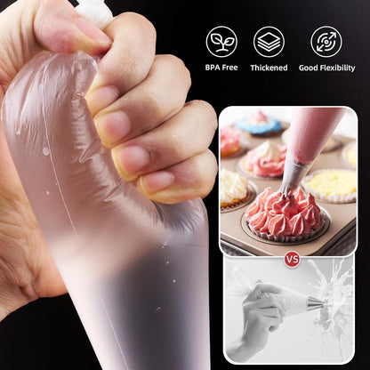 Homrelaxy 200 Pcs 12 Inch Tipless Piping Bags, Disposable Pastry Bags