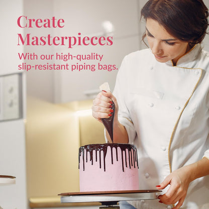 Anti Burst Piping Bags 12 Inch - Prestee Tipless Icing Bags - Durable Frosting Piping Bag Tools - Pastry and Cookie Decorating Supplies