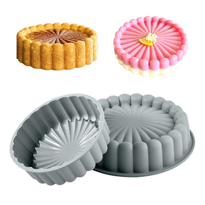 10 Inch Silicone Cake With 8 Inch Pan Set (2 Pack) - Nonstick Baking Mold for Pound Cake, Jello, Bread & Brownies, Dishwasher Safe