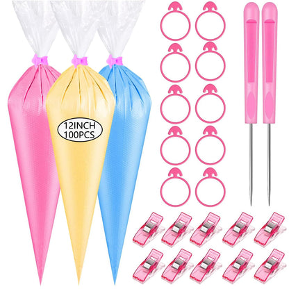 Piping Bags Disposable Pastry Bags 12 Inch 100PCS Thicken and Non-Slip Icing Bags Tipless Frosting Piping Bag for Cake, Cream Frosting and Cookie Decoration Supplies