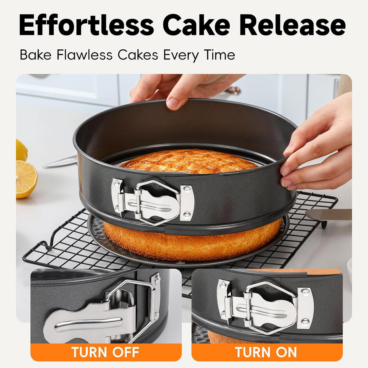 CAKETIME 7" Springform Pan with Removable Bottom, Leakproof Cheesecake Pan