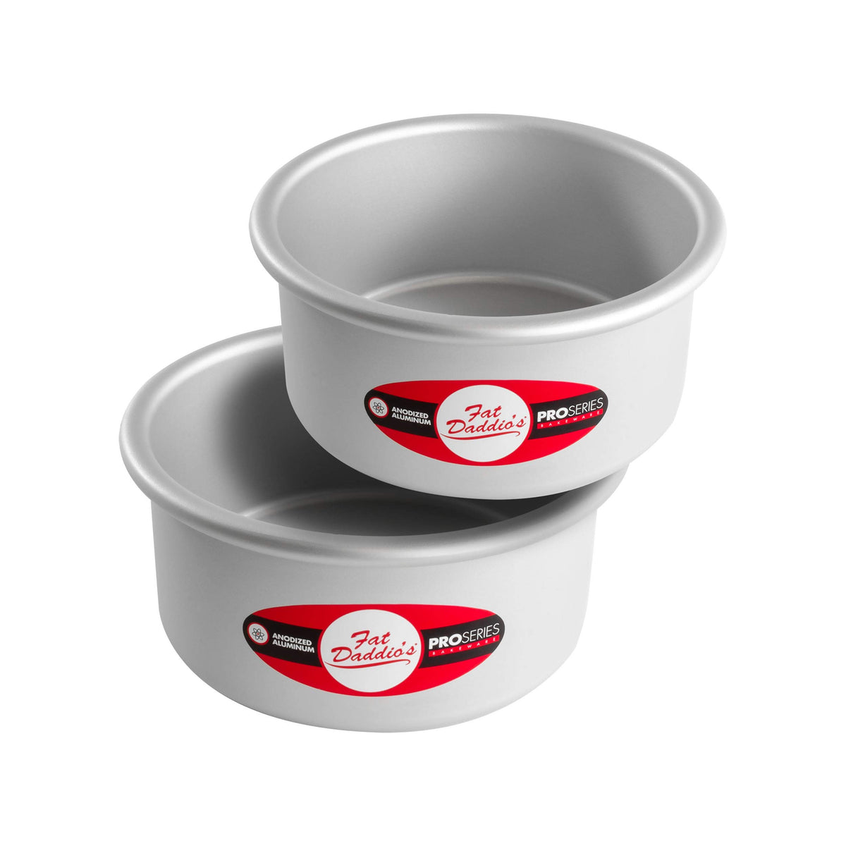 Fat Daddio's PRD-83SET Anodized Aluminum Round Cake Pans, 2 Piece Set, 8 x 3 Inch