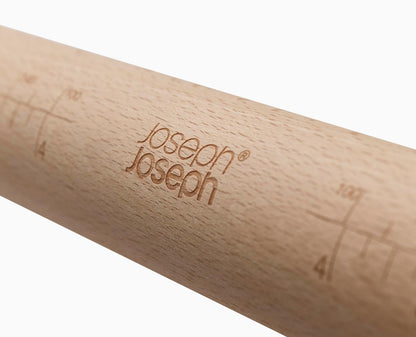 Joseph Joseph PrecisionPin - Rolling Pin with adjustable pastry thickness, Baking and dough rollers, Beech Wood, Multicolor