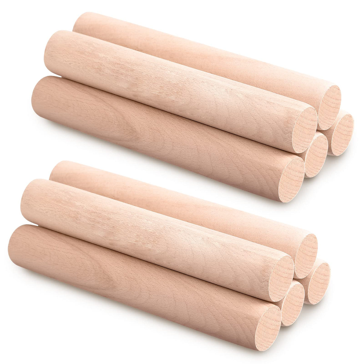 Patelai 3 Pieces Small Rolling Pin Wood Mini Dumpling Dough Roller, 6.3 in
