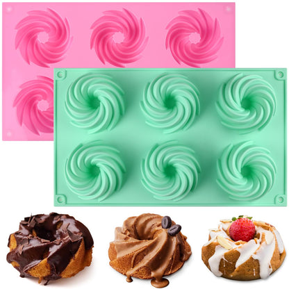 HUAKENER 2 Pcs Silicone Muffin Top Pan for Baking, 4 Inch Round Baking Mold
