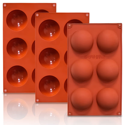 Lerykin Small 15-Cavity Semi Sphere Silicone Molds Non-Stick,2 Packs Half Sphere Silicone Baking Molds for Making Jelly, Chocolates and Cake