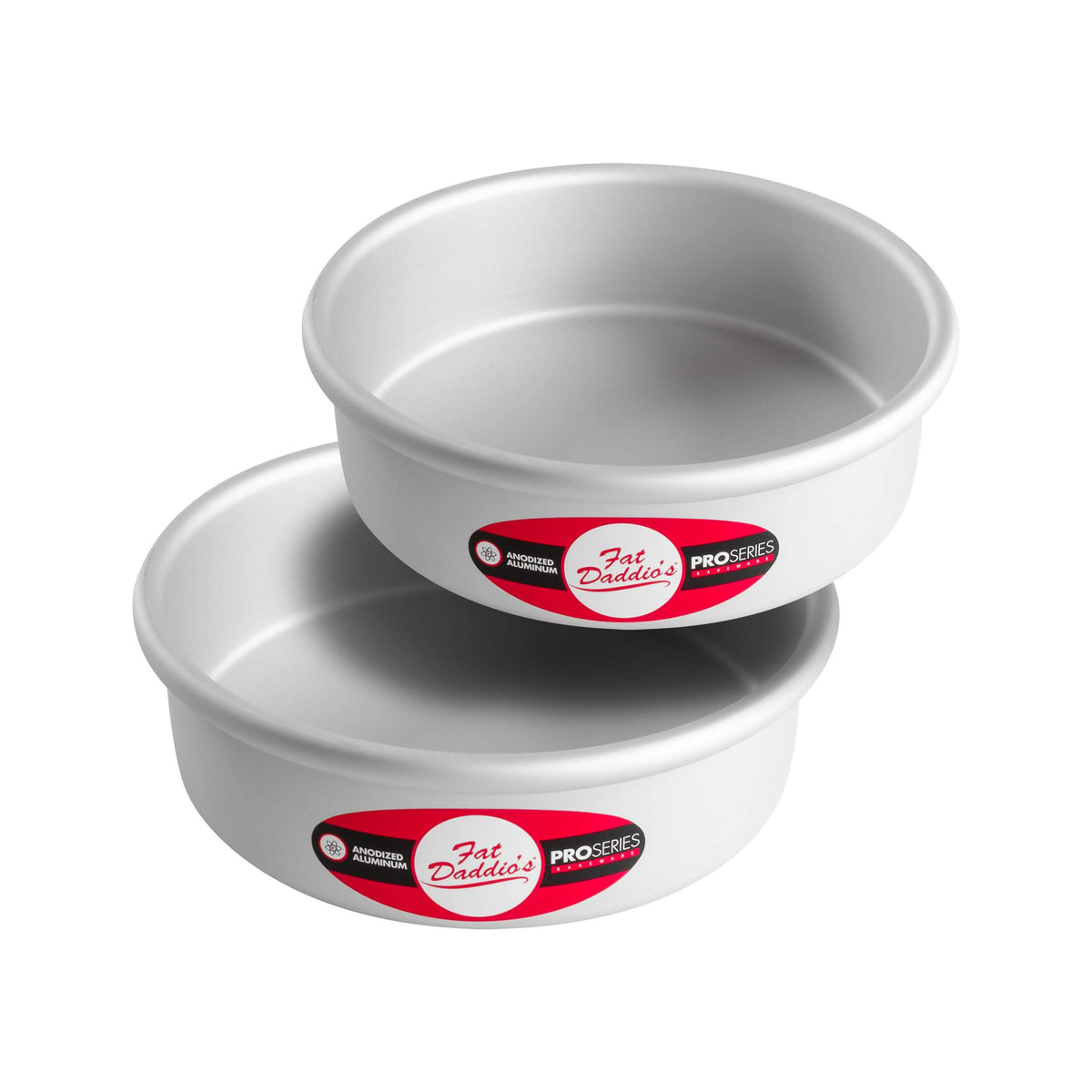 Fat Daddio's PRD-83SET Anodized Aluminum Round Cake Pans, 2 Piece Set, 8 x 3 Inch