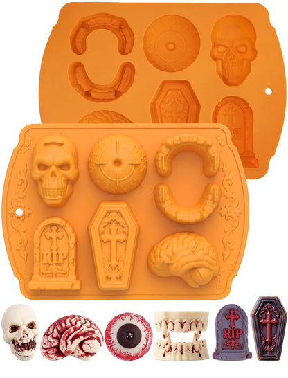 NiHome 20 Cavities Silicone Skull Mold for Baking Chocolates Making, Black