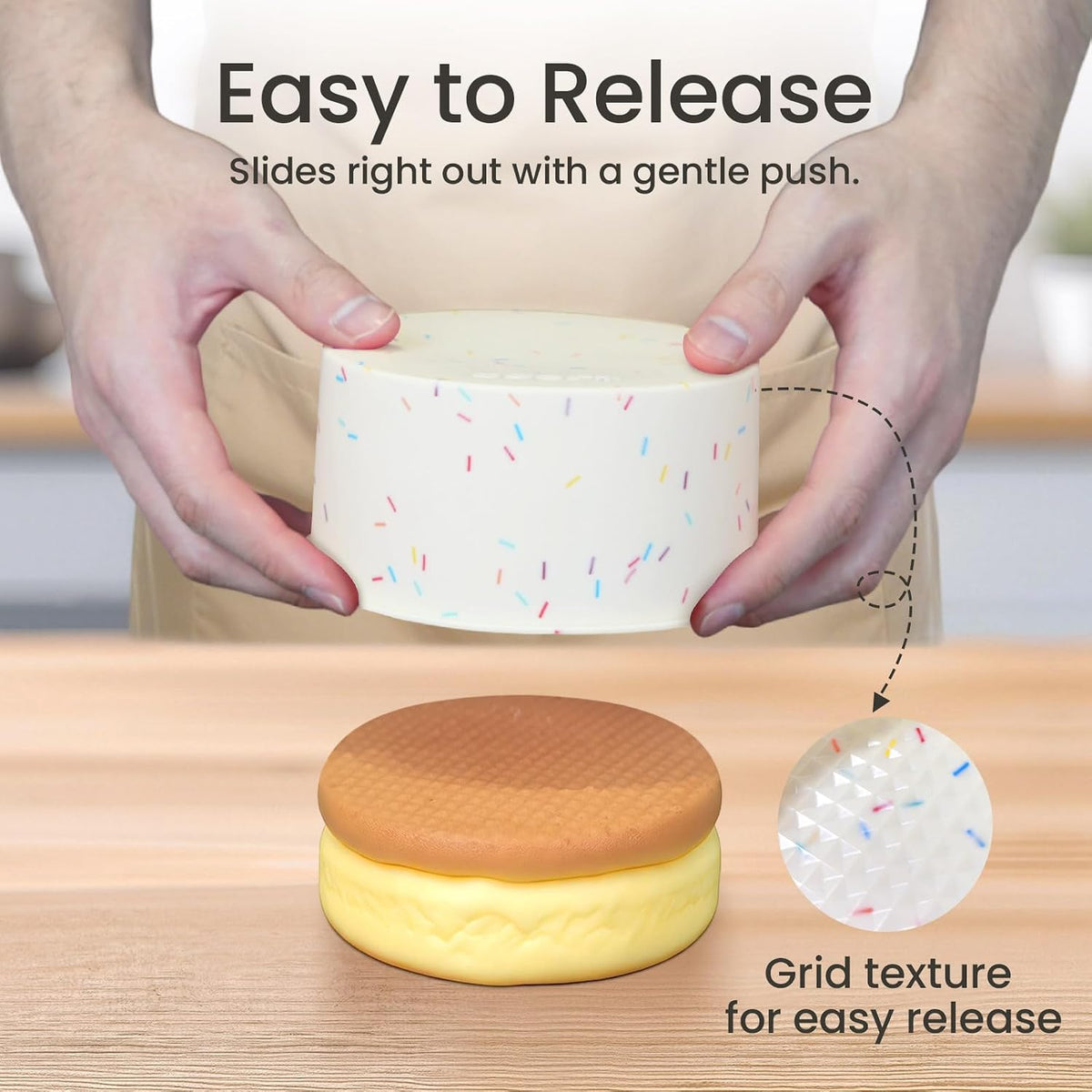 4.75 Inch Round Cake Pan, 4 Pcs Silicone Cake Pans for Baking, Nonstick Baking Mold BPA Free Dishwasher Safe, Great for Layer Cake, Cheese Cake, Chocolate Cake