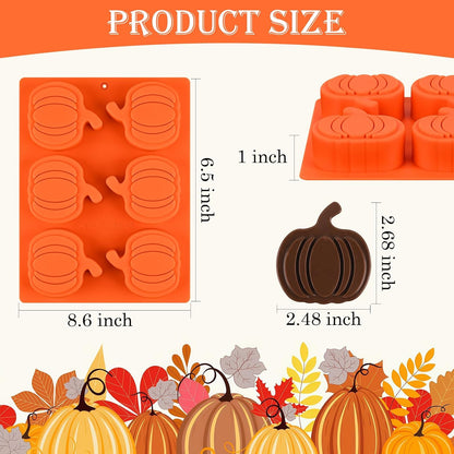 HUAKENER 3 Pack Pumpkin Cake Molds, 3D Pumpkin Silicone Molds