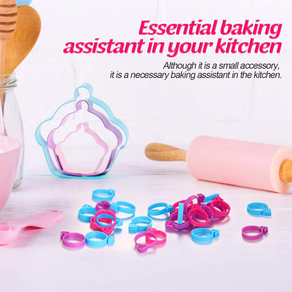 Patelai 120 Pcs Icing Bag Ties Silicone Piping Bag Ties,Rosy, Blue, Purple