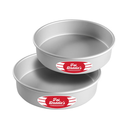 Fat Daddio's PRD-83SET Anodized Aluminum Round Cake Pans, 2 Piece Set, 8 x 3 Inch