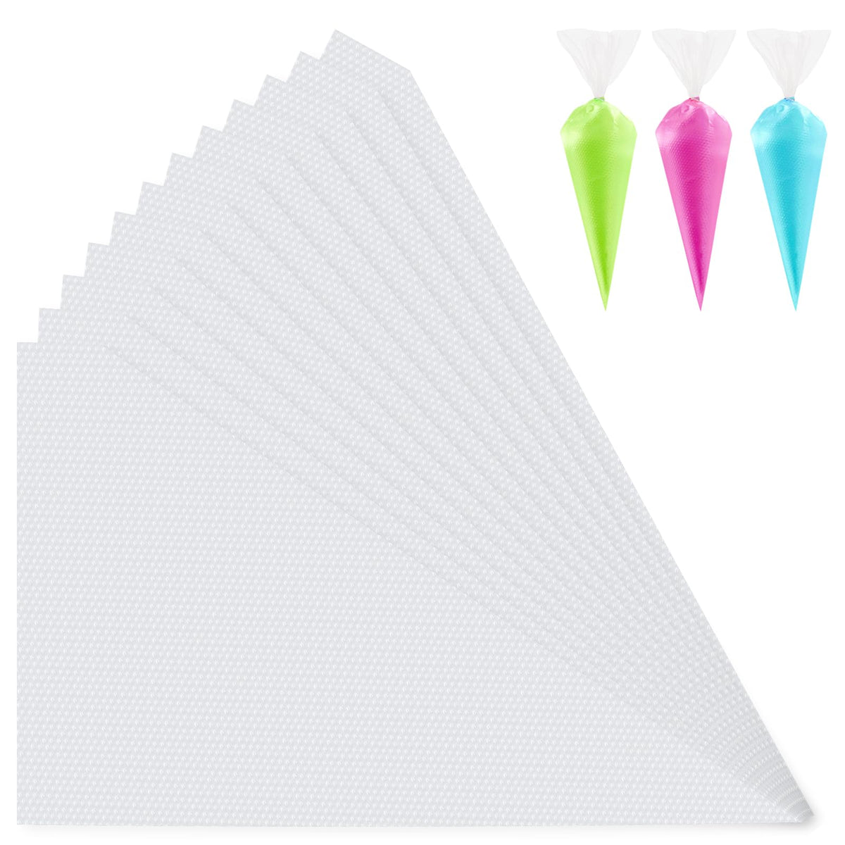 Engorgio 100 Pcs Disposable Mini Piping Bags 8 inch Pastry Bag Pastry Crimpers Small Piping Bags Disposable Pastry Bags For Cake Macarons Dessert Decorations Cookies Baking Cupcakes (Clear)