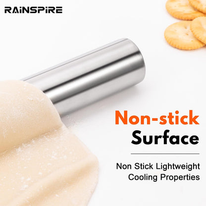 100% Stainless Steel Rolling Pins for Baking 16.5" Large Dough Roller Pin