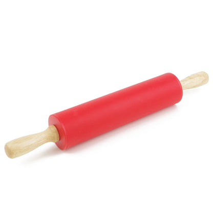 Silicone Rolling Pin for Baking Non-stick Rolling Pin Dough Roller Wooden Handle Kitchen Accessories Pastry Roller