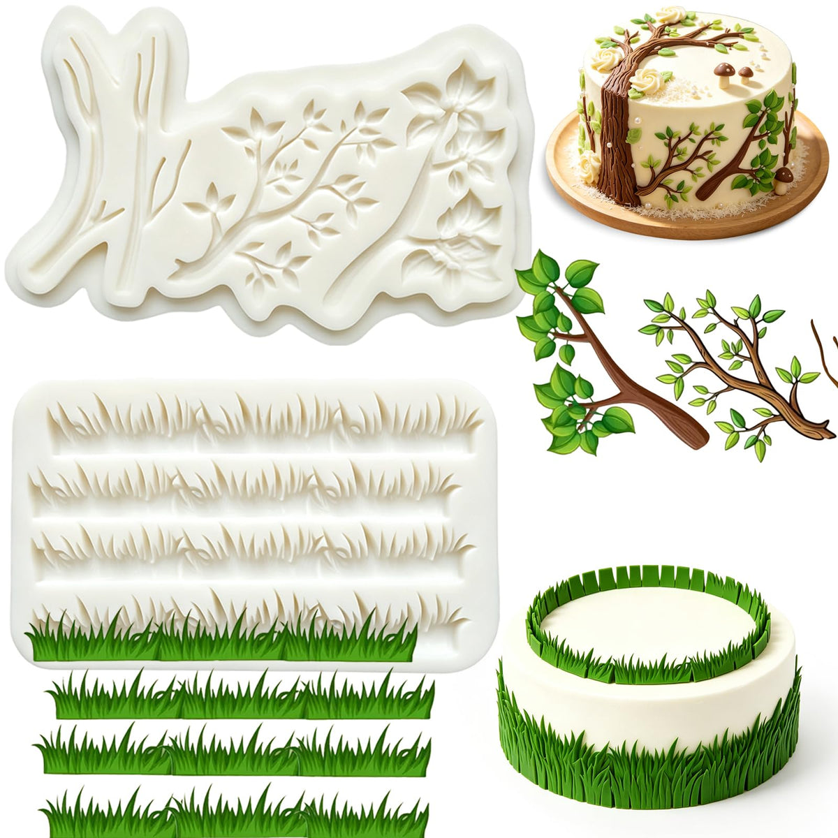 Flower Silicone Molds, 2Pcs Lily Fondant Molds for Cake Decorating
