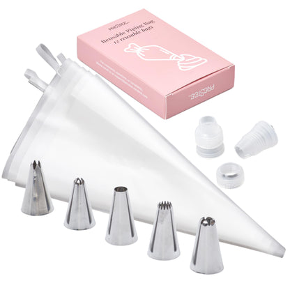 Anti Burst Piping Bags 12 Inch - Prestee Tipless Icing Bags - Durable Frosting Piping Bag Tools - Pastry and Cookie Decorating Supplies