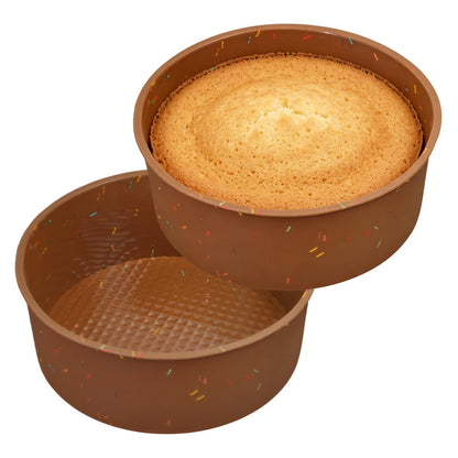 4.75 Inch Round Cake Pan, 4 Pcs Silicone Cake Pans for Baking, Nonstick Baking Mold BPA Free Dishwasher Safe, Great for Layer Cake, Cheese Cake, Chocolate Cake