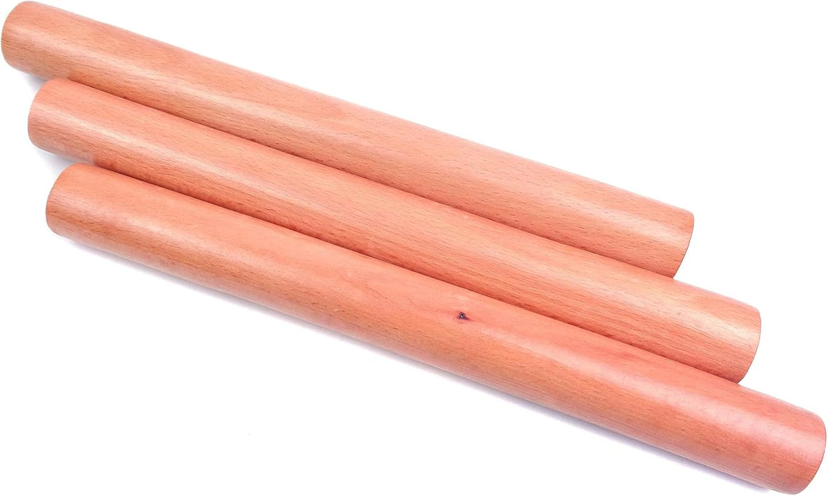 Wooden Rolling Pins, 3-Pack 10-Inch Classic Baking Tools for Dough