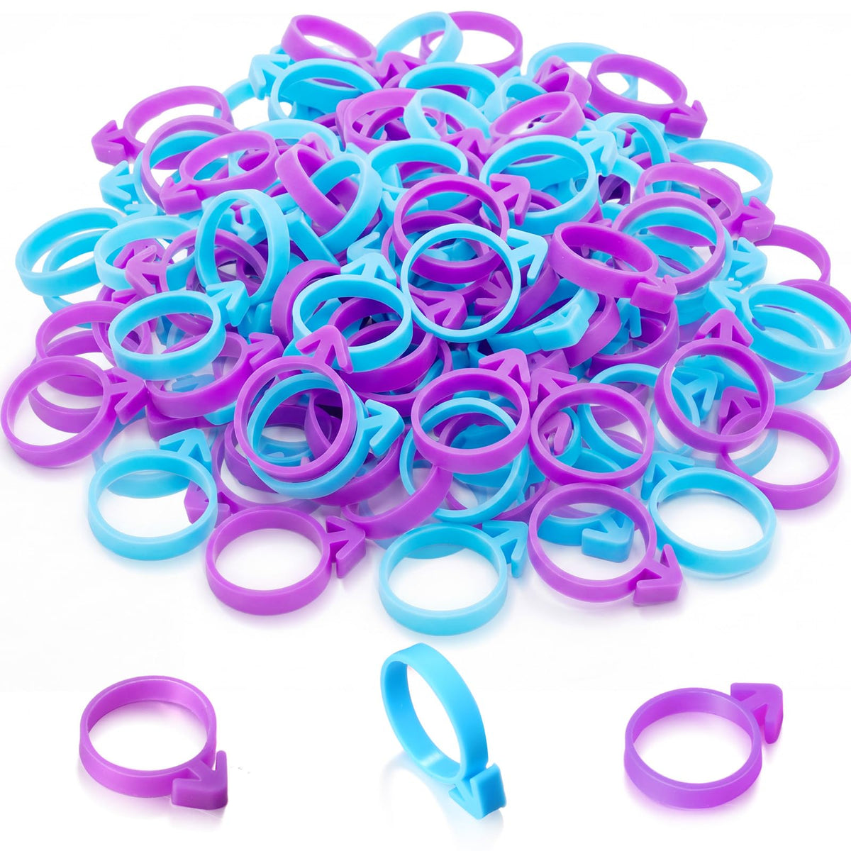 Patelai 120 Pcs Icing Bag Ties Silicone Piping Bag Ties,Rosy, Blue, Purple