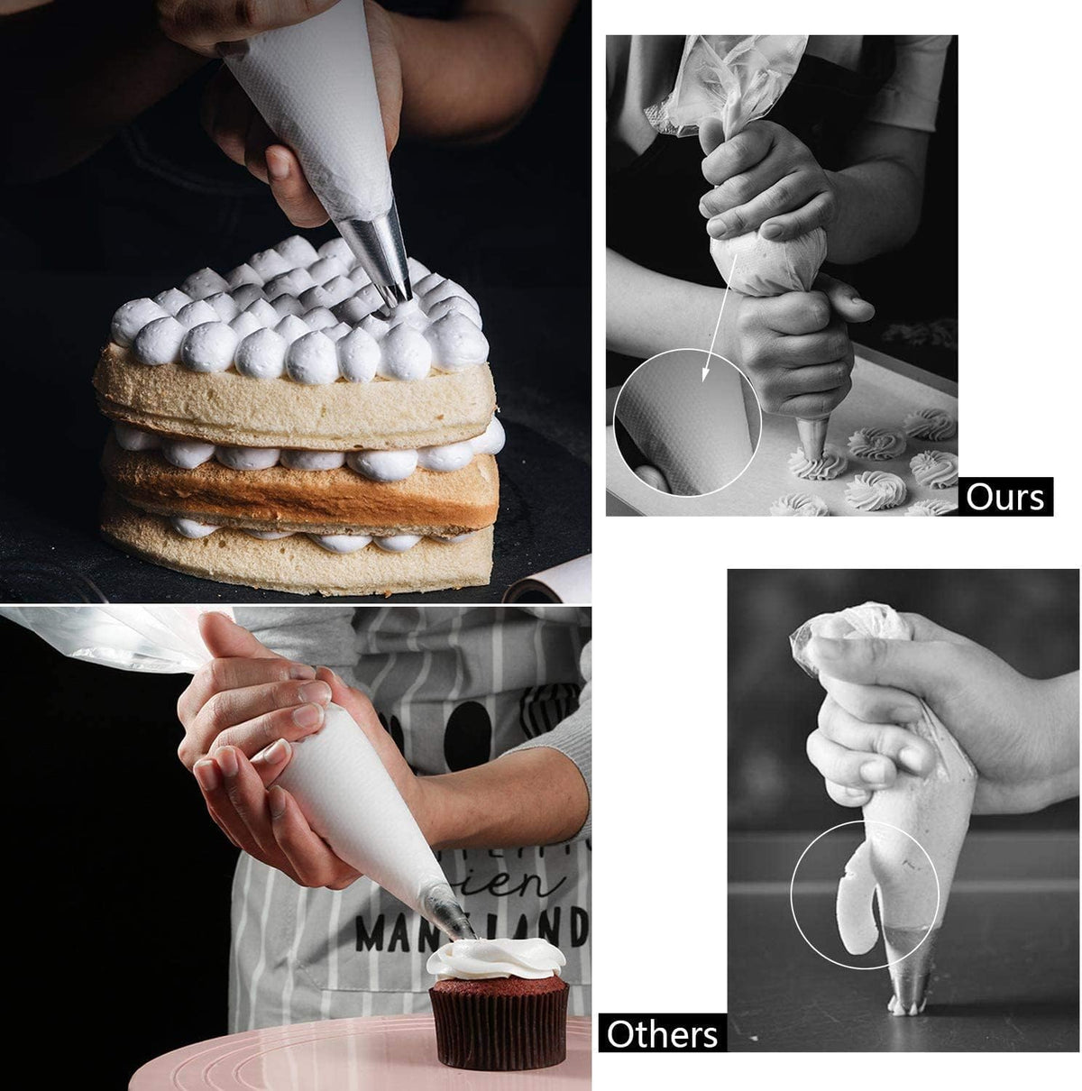 400 Pcs Piping Bags Disposable 12 In Pastry Bags Tipless Icing Piping Bag