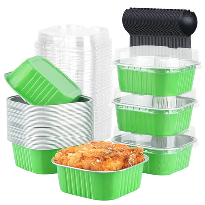 LNYZQUS 10oz Mini Cake Pans with Lids, Small Cinnamon Roll Containers