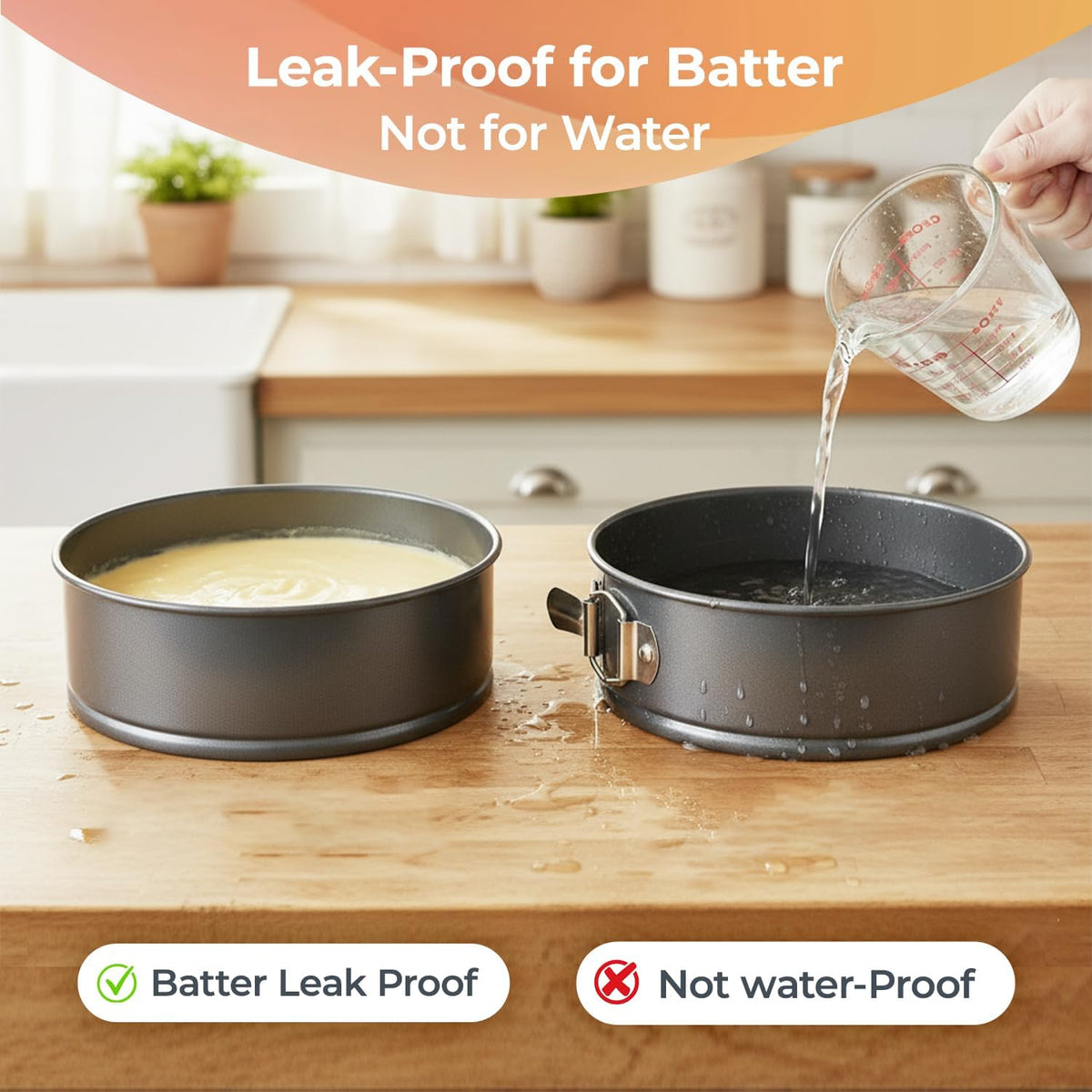 RFAQK 100pcs Cake Pan Sets for Baking + Cake Decorating Supplies: 3 Non-Stick Springform Pans Set (4, 7, 9 inches), Icing Tips, Cake Leveler – Multi-functional Leak-Proof CheeseCake Pan & eBook