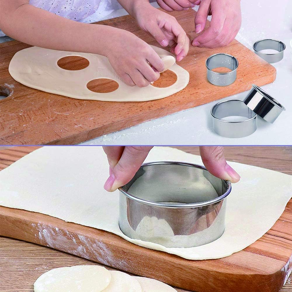 Bukuwa 12 Pcs Round Cookie Biscuit Cutter Set, Graduated Circle Cutters