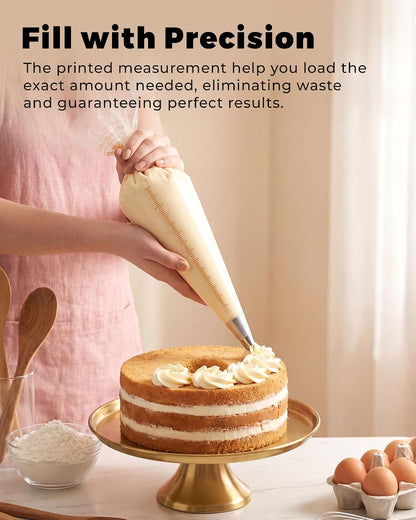 Bake Choice 18 Inch Piping Bags, 100PCS Thickened Disposable Pastry Bags