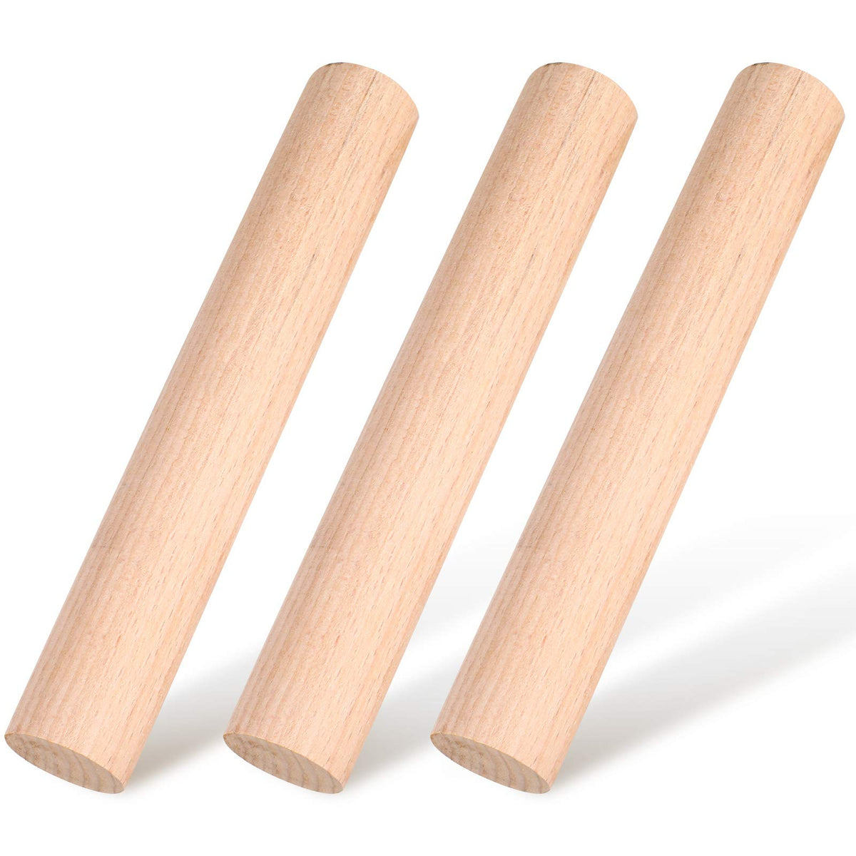 Patelai 3 Pieces Small Rolling Pin Wood Mini Dumpling Dough Roller, 6.3 in