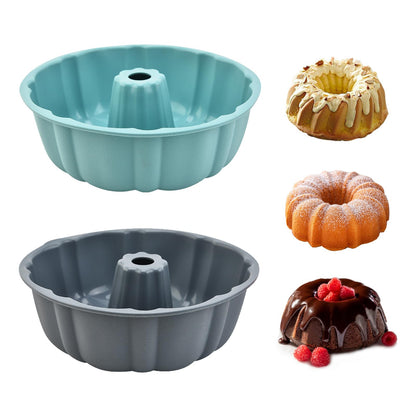 2 Pack Silicone Cake Pan,Jello Moldes Para Gelatinas，10 Inch, Pink+Blue