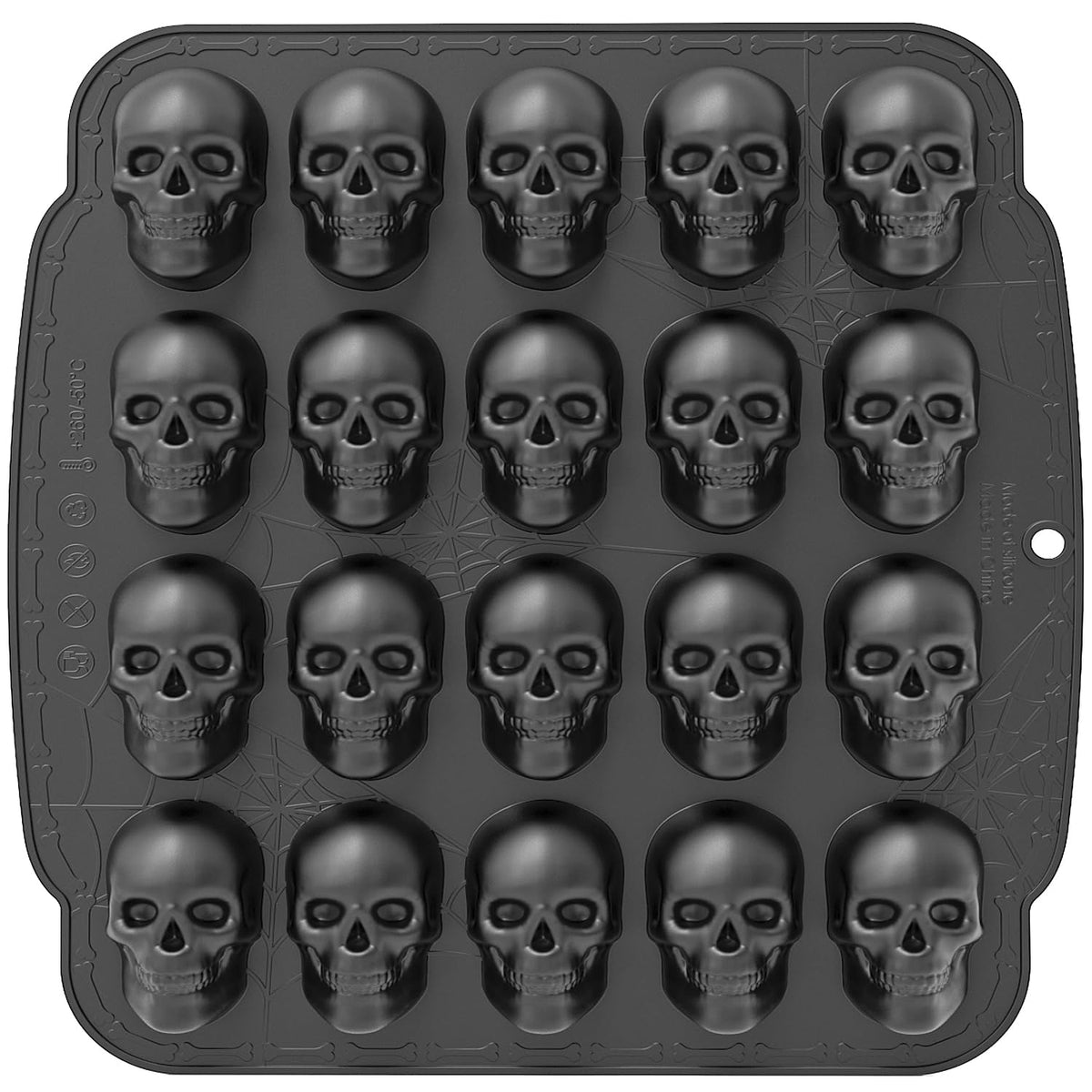 6 Cavities Large Skull Cake Pan Silicone Mold - 3D Skull Ice Cube Mold, Halloween Silicone Molds Bpa Free for Chocolate, Jelly, Wax Melt, Ice Cubes, Gelatin and Resin