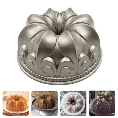 Charlotte Cake Mold, 8 Inch Cake Pan Aluminium Kitchen Accessories Decoration Christmas Wedding Valentine’s 3D Charlotte Cake Pan (Swirl Shape)