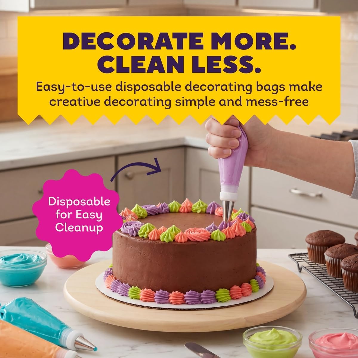 Wilton Disposable Decorating Bags, Piping Icing, 100-Count